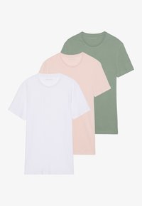 3 PACK BASIC MUSCLE FIT T SHIRT - T-shirt basique - bright white/iceberg green/chintz rose