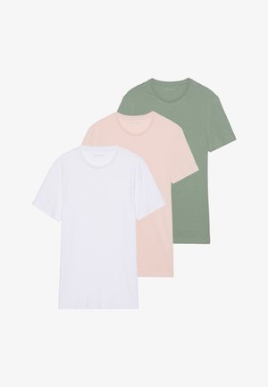 3 PACK BASIC MUSCLE FIT T SHIRT - Osnovna majica kratkih rukava - bright white/iceberg green/chintz rose