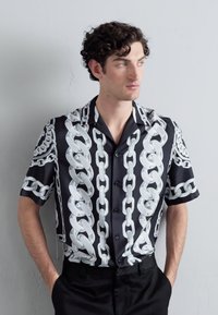Versace INFORMAL SHIRT MEDUSA CHAINS - Pluus - black/silver-coloured