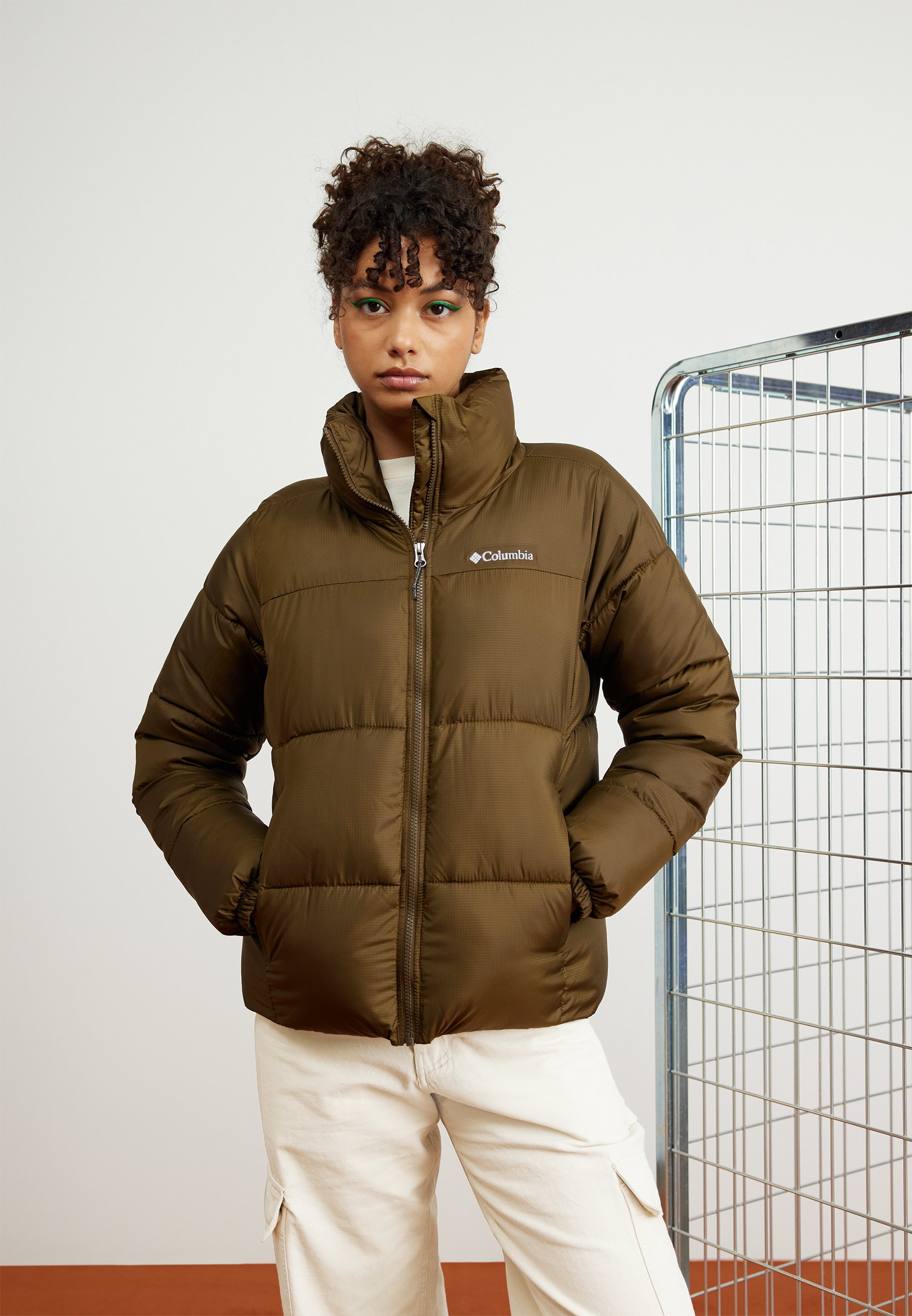 Columbia hooded puffer jacket brown pink 【公式通販】