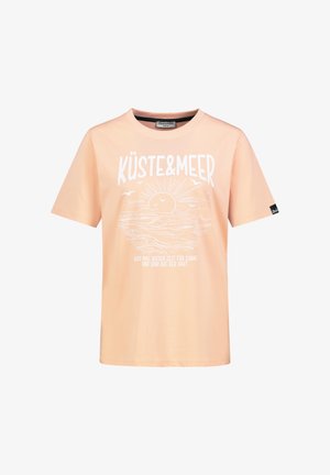 Eight 2 Nine, EIGHT 2 NINE T-SHIRT MIT KÜSTENPRINTS - Print T-shirt - orange