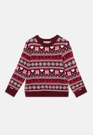 ONLY MINI, KMGXMAS PRESENT O NECK  - Пуловер - salsa/sea pink/cloud dancer