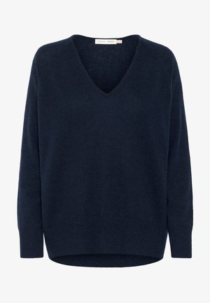 InWear, IWLUKKA V-NECK PREMIUM - Striktrøje - marine blue