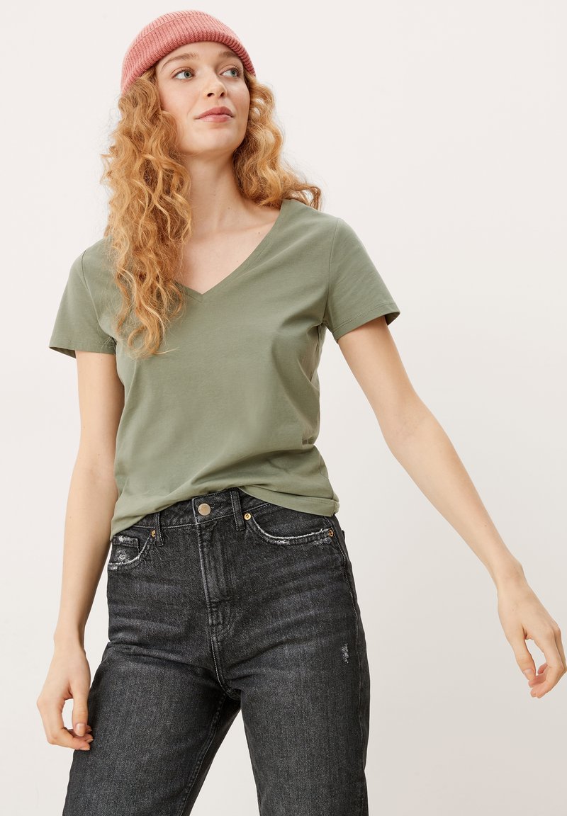 Damen T-Shirts | QS by s.Oliver T-Shirt basic khaki oliv/dunkelgrün - VU43660 Damen T-Shirts | QS by s.Oliver T-Shirt basic khaki oliv/dunkelgrün - VU43660