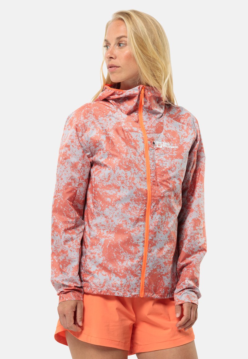 Jack Wolfskin PRELIGHT WIND  - Lauko striukė - grid camo digital orange