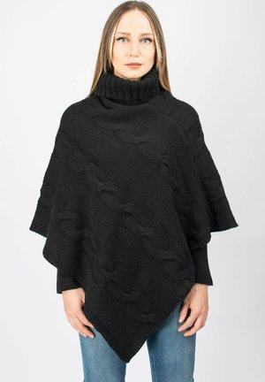 Dalle Piane Cashmere BRAIDED PONCHO - Poncho - nero