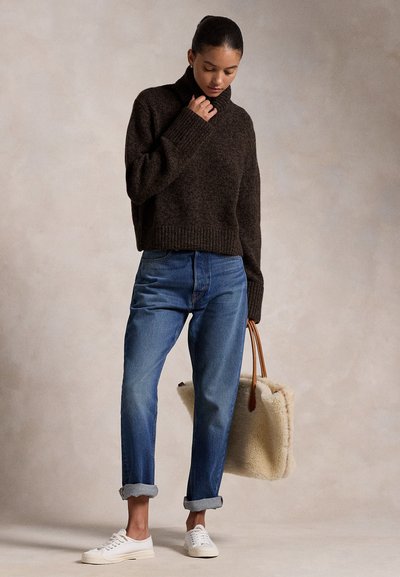 Polo Ralph Lauren WOOL CASHMERE ROLL NECK JUMPER - Jumper - dark brown