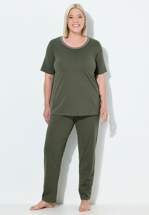 PUNKTE RUNDHALS HALBARM SET - Pyjama set - olive gray