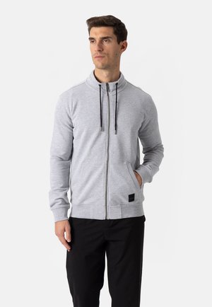 Felpa con zip - grey melange