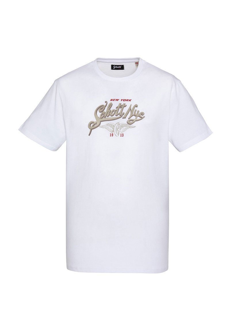 Schott T-shirt print wit