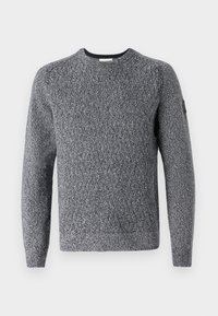 TOM TAILOR STRUCTURED MULTICOLOR CREW NECK  - Vesta - navy/multi coloured