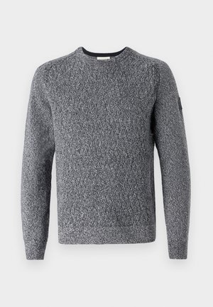 TOM TAILOR STRUCTURED MULTICOLOR CREW NECK  - Strickpullover - navy/multi coloured