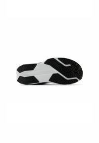Black rubber outsole with a textured pattern, featuring white midsole and a brand logo. Designed for grip and durability.