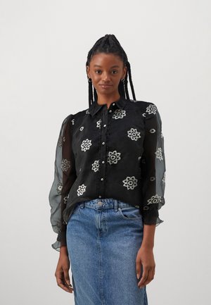 YASLISA - Button-down blouse - black/white