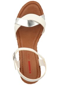 s.Oliver SANDALEN - Wedge sandals - white/silver 193