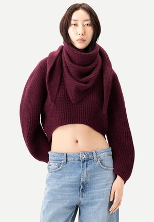 OVAL-SLEEVE CROPPED - Strickpullover - burgundy