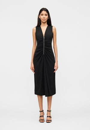 ZIP DRESS MIDI DRESS - Džersejové šaty - black