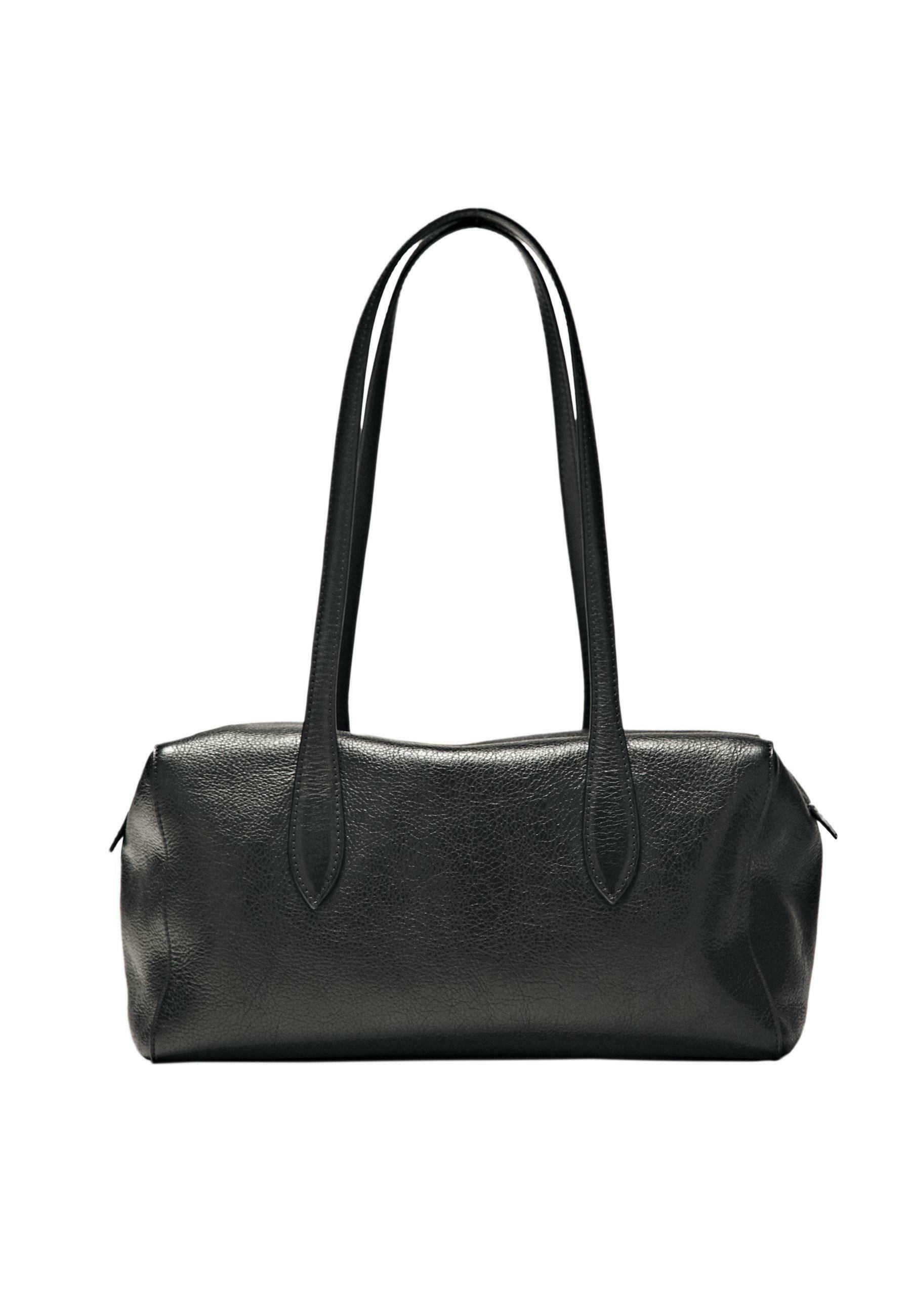 Massimo Dutti WEST NAPPA LEATHER SATCHEL BAG - Handbag - black