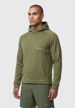 Champion, CHAMPION HOODED SWEATSHIRT ATHLETICS - Jersey con capucha - olive green