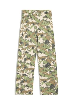 Bershka, PRINTED WITH CROSSOVER WAISTBAND - JEANS - Jean droit - evergreen