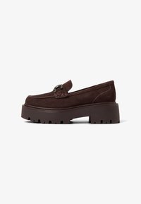 Niewybrane, dark brown leather suede