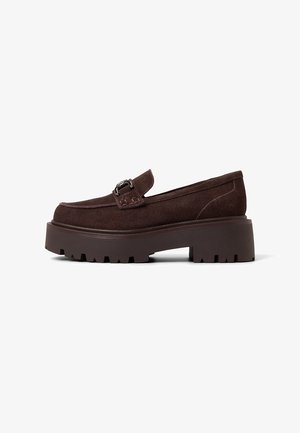 ALDO, ONEAMETH PILLOW WALK - Chaussons - dark brown leather suede