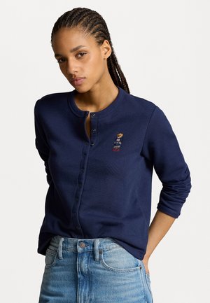 POLO BEAR FRENCH TERRY CARDIGAN - Majica s kapuljačom i patentnim zatvaračem - newport navy