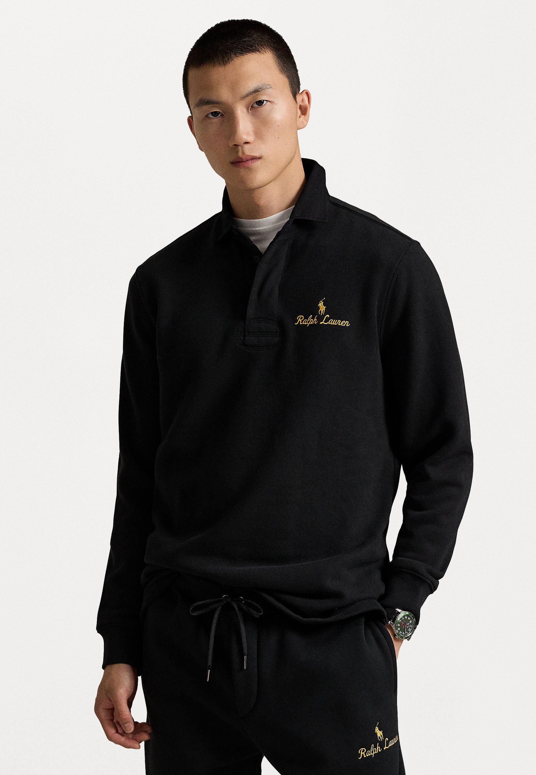 Polo Ralph Lauren THE RL LOGO RUGBY SHIRT - Sweater - black/zwart