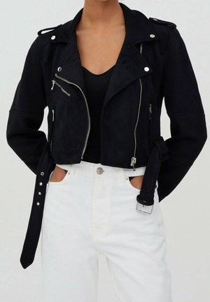 Imitatieleren jas - black
