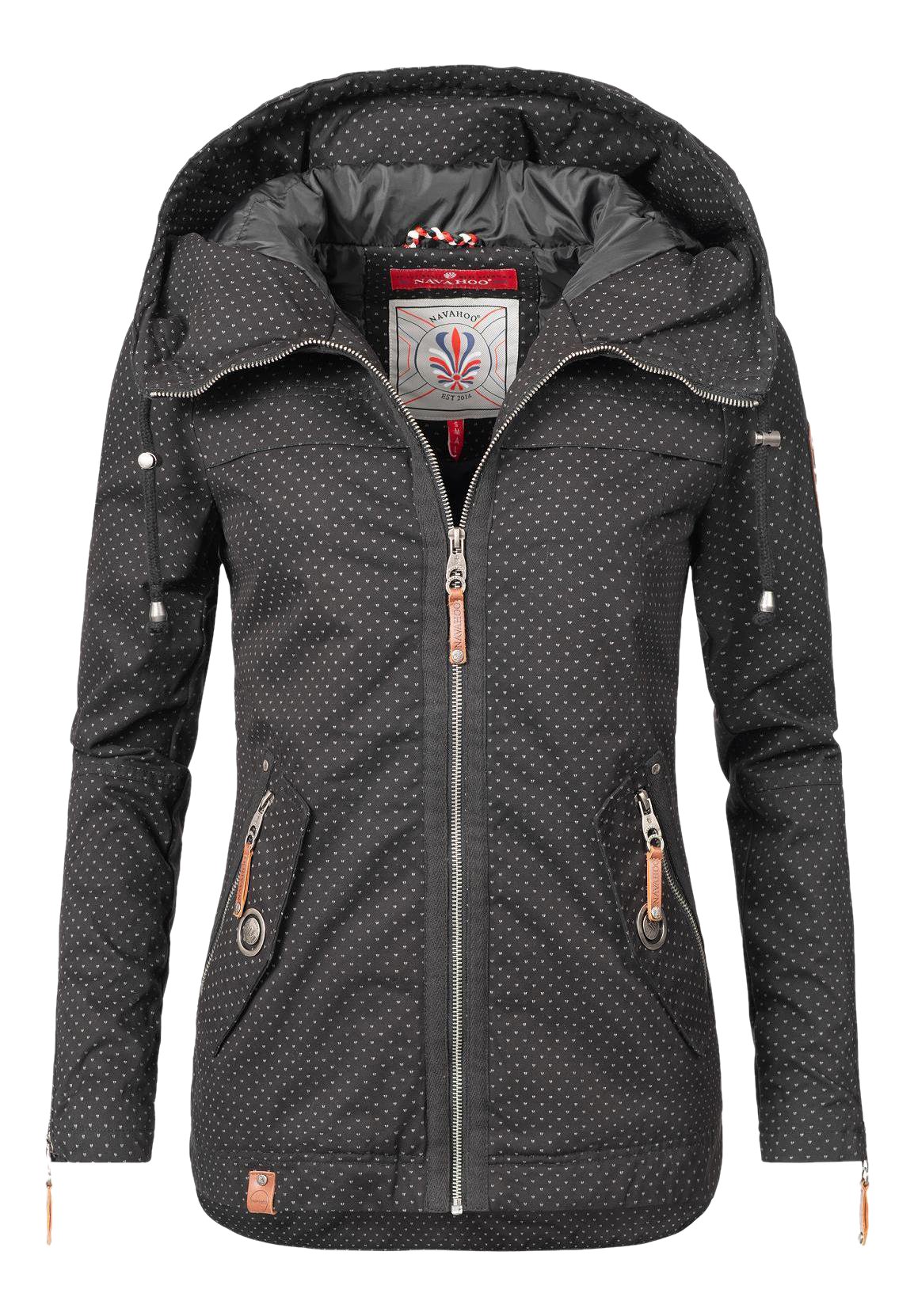 Navahoo WEKOO Parka schwarz dots/schwarz meliert