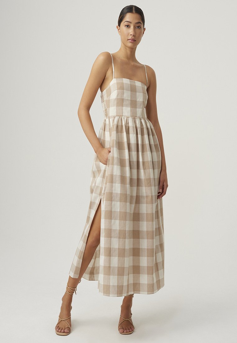 THE FATED CELIA MIDI Day dress natural gingham/beige Zalando.ie