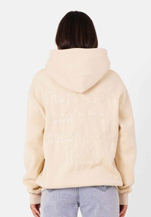 EMBROIDERY - Hoodie - beige