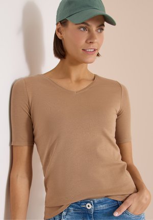Cecil, T-shirt basic - creamy mocha