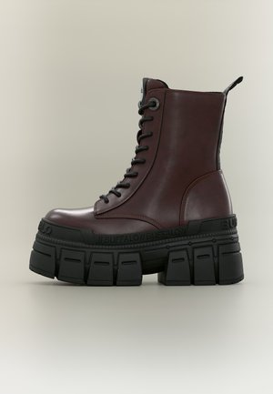 Buffalo, GOSPHER LACE UP MID - Боти с връзки до глезена - bordeaux