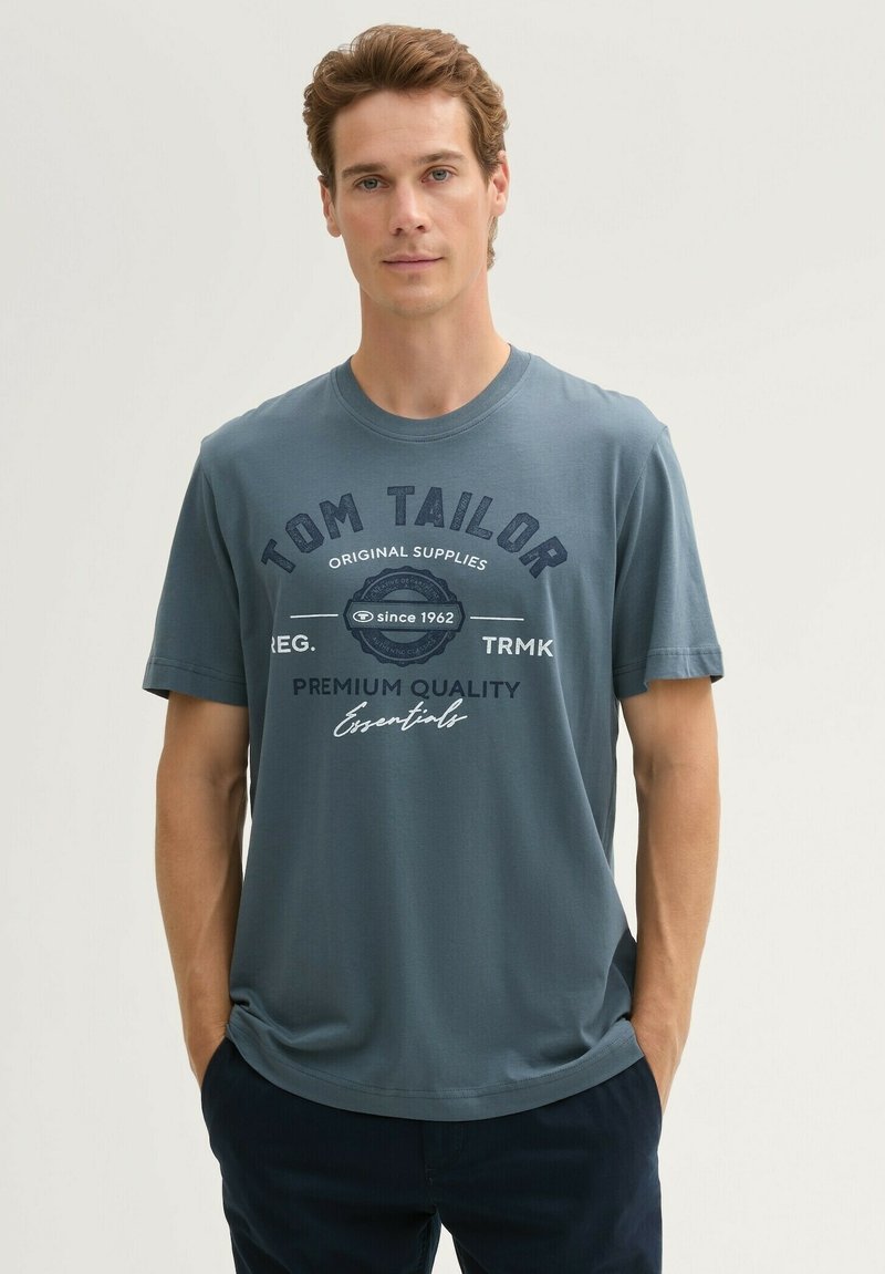TOM TAILOR LOGO  - Marškinėliai su spaudiniu - stormy blue