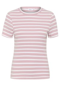 ASTER SS STRIPE - Apdrukāts T-krekls - pink nectar white stripe