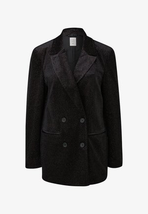 QS MIT GLITZER - Manteau court - schwarz