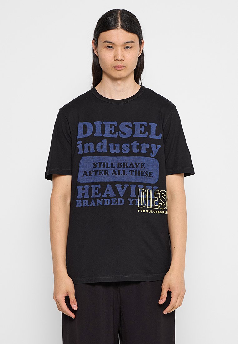 Diesel T-shirt print zwart