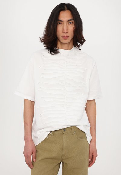Roberto Cavalli INTARSIA ZEBRA COOL FIT TEE - Printtipaita - white