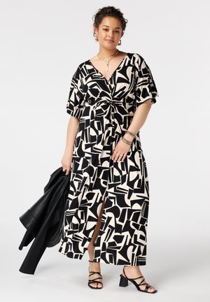 MS Mode, MS MODE DRESS NOT TRANSLATED - Maxi-jurk - multi-black-white