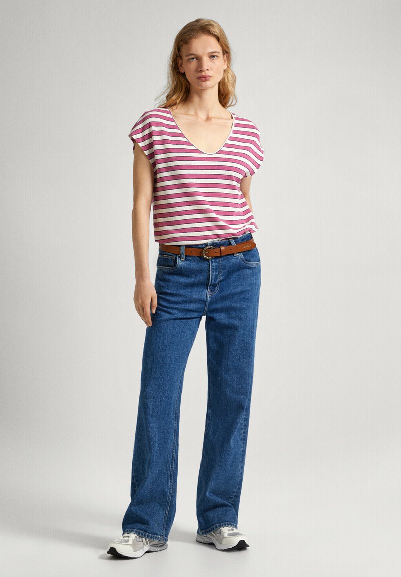 Pepe Jeans T-shirt print donkerroze