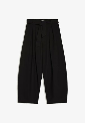 Bershka, BELT BARREL-LEG - TROUSERS - Pantalon classique - black