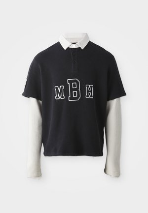 LAYERED LONGSLEEVE - Polo shirt - navy/off white