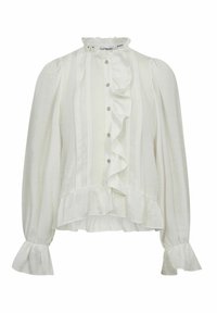 MELINACC FRILL SHIRT - Button-down blouse - white