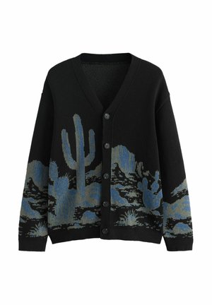 RELAXED FIT CACTUS SCENE - Strickjacke - navy blue