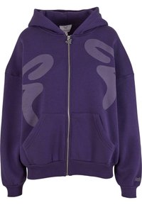 Mikina na zip - washed purple