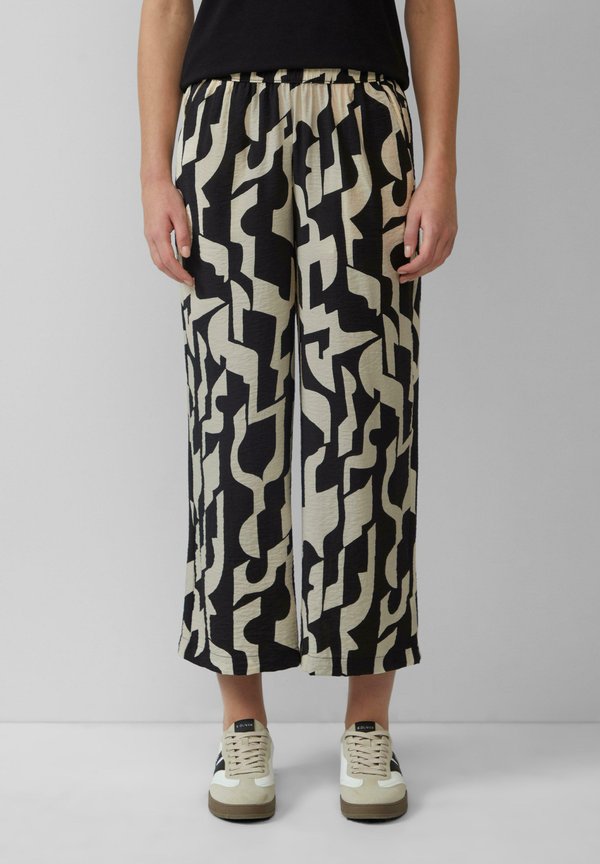 FLIESSENDE CULOTTE IM RELAXED FIT MIT FRENCH - Stoffhose - schwarz