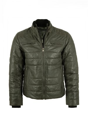 Leather jacket - olive