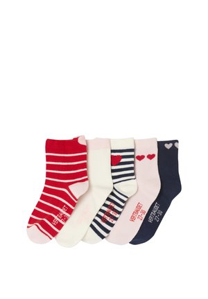 5ER-PACK MIT HERZEN - Socks - rot