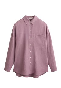 LINEN RELAXED - Button-down blouse - mottled purple